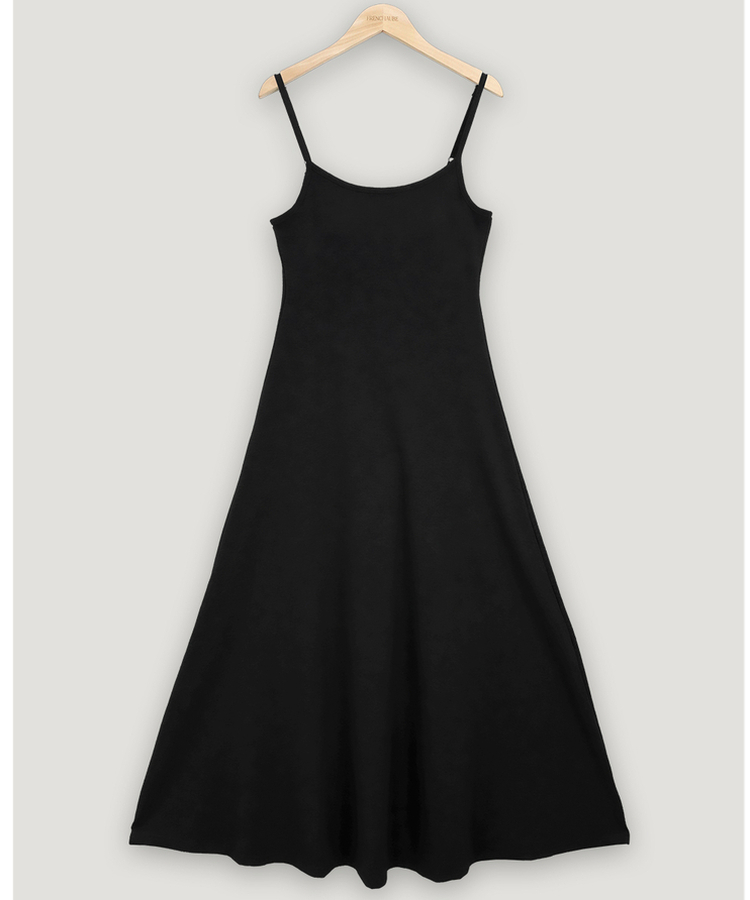 【カップ付き】キャミソールロングスリムワンピース