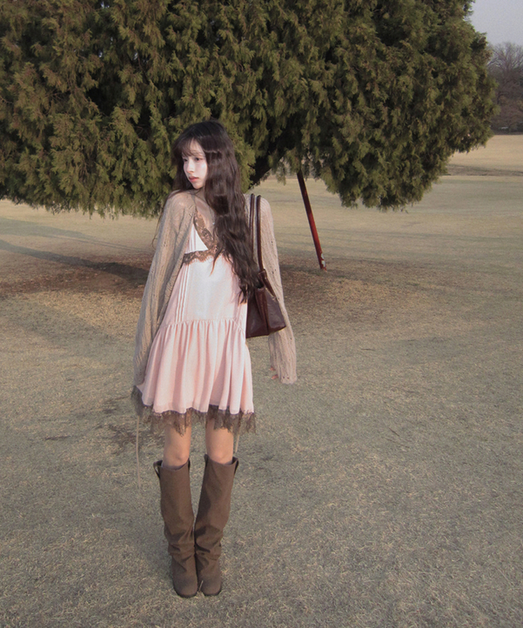 シースルールーズニットカーディガン BEIGE