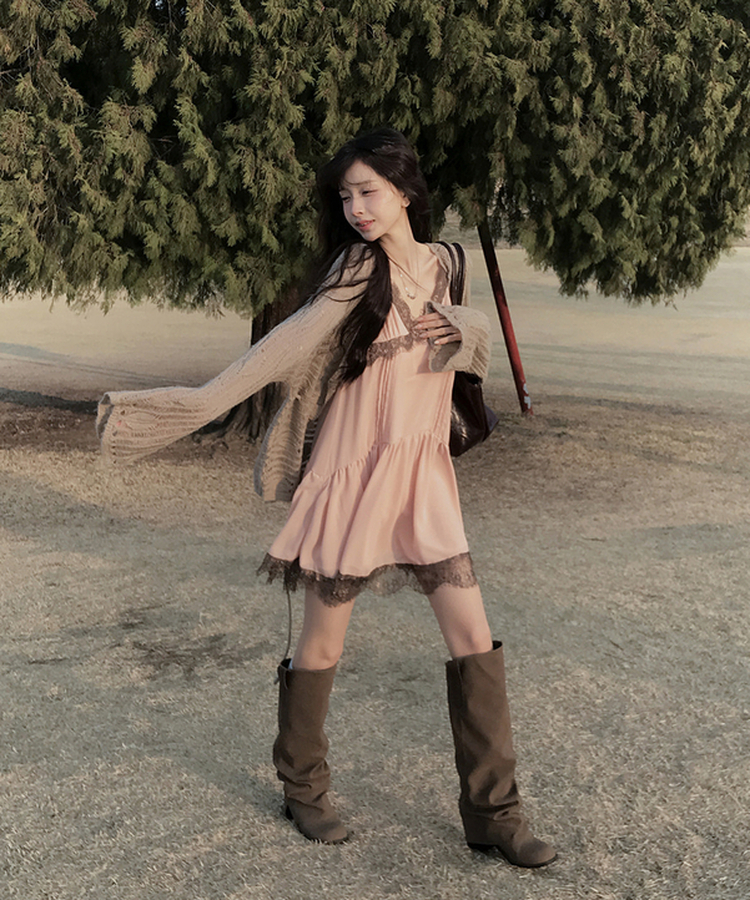 シースルールーズニットカーディガン BEIGE