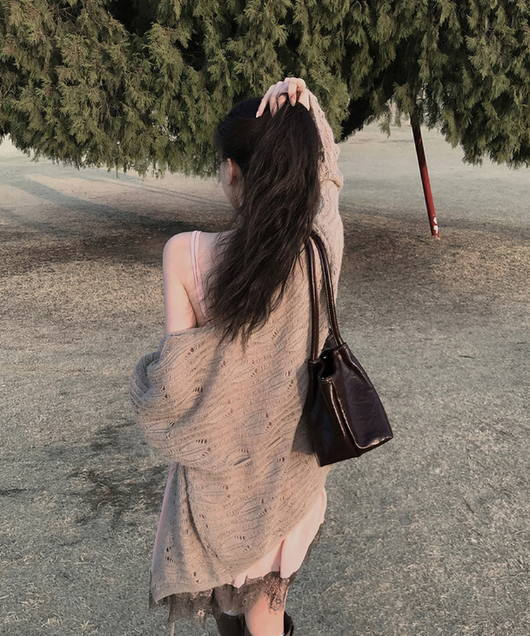 シースルールーズニットカーディガン BEIGE