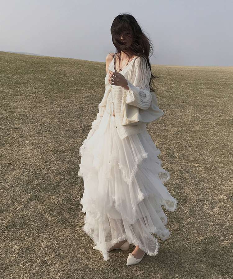 シースルールーズニットカーディガン IVORY