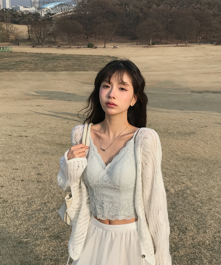 シースルールーズニットカーディガン IVORY