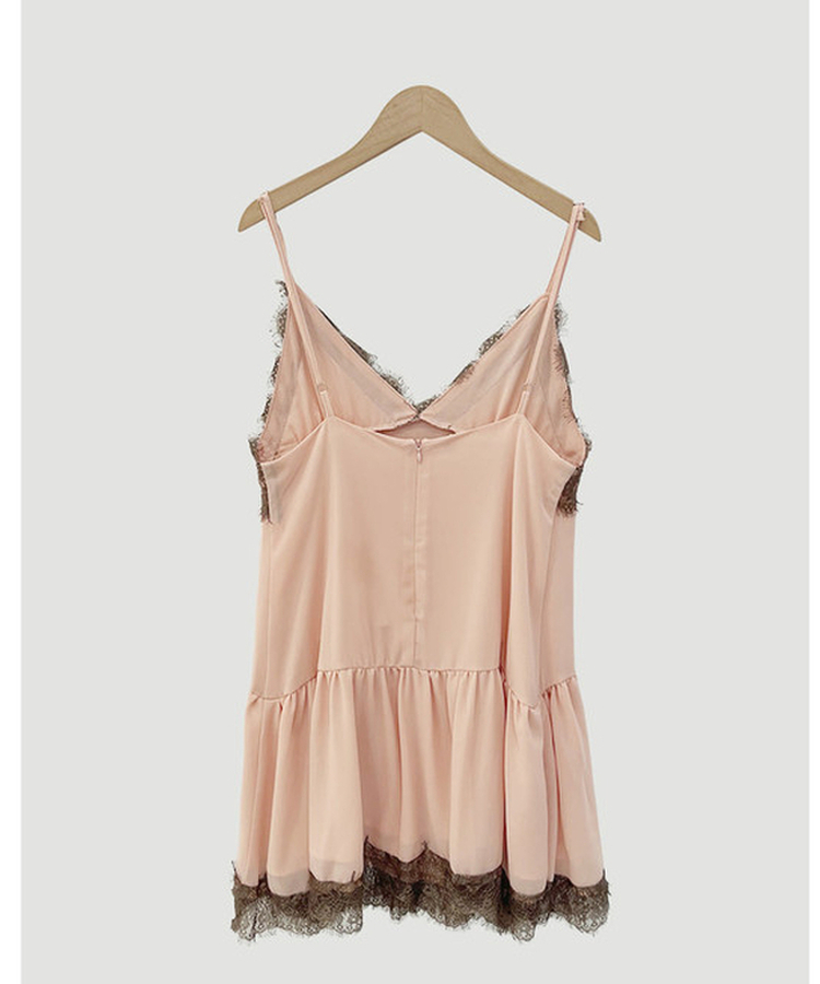 レーススリップフレアワンピース