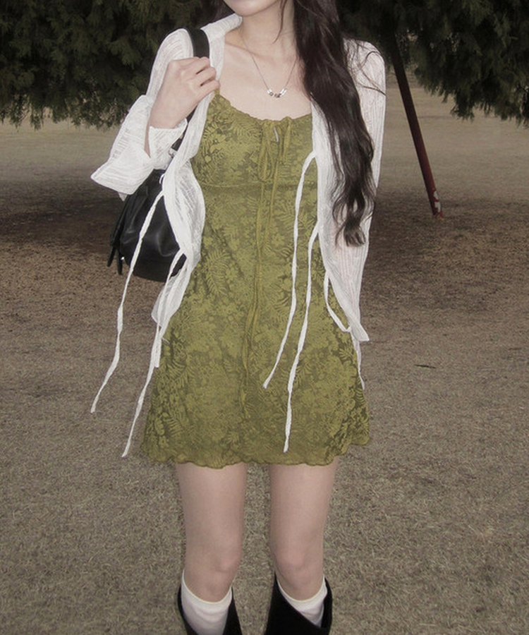 フラワーストラップシースルーブラウス IVORY