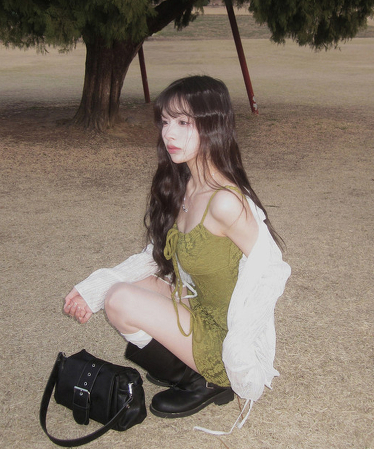 フラワーストラップシースルーブラウス IVORY