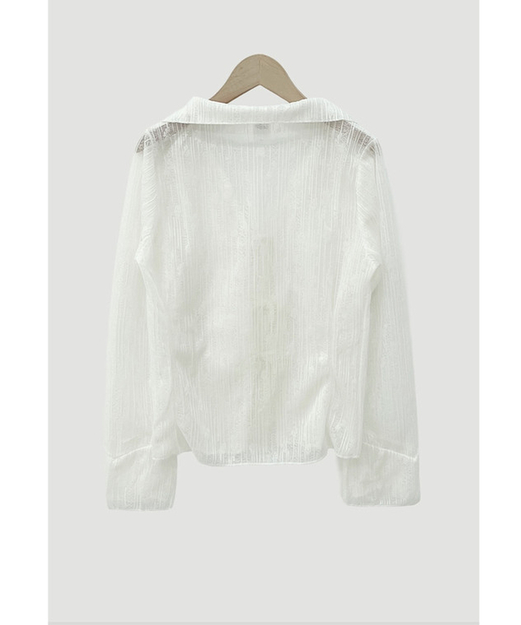 フラワーストラップシースルーブラウス