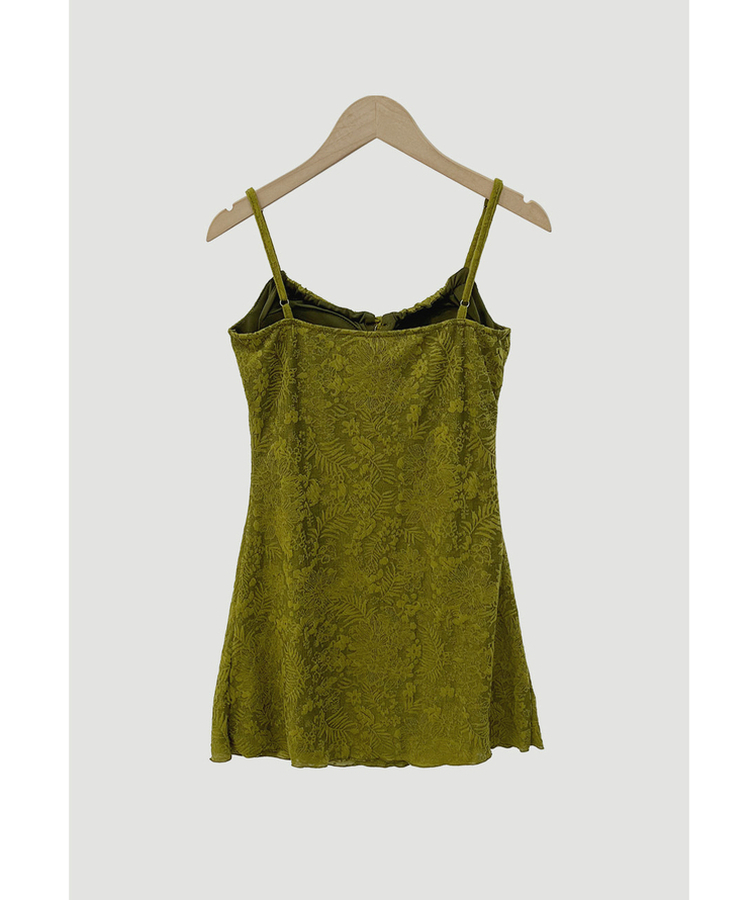 【カップ付き】フラワーキャミソールワンピース