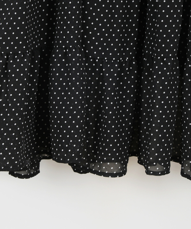 ドットティアードロングワンピース