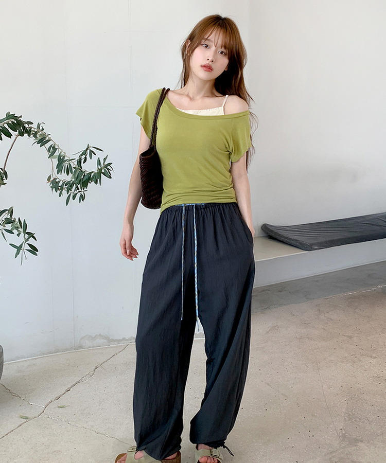 レイヤード半袖Tシャツ(8color) OLIVE