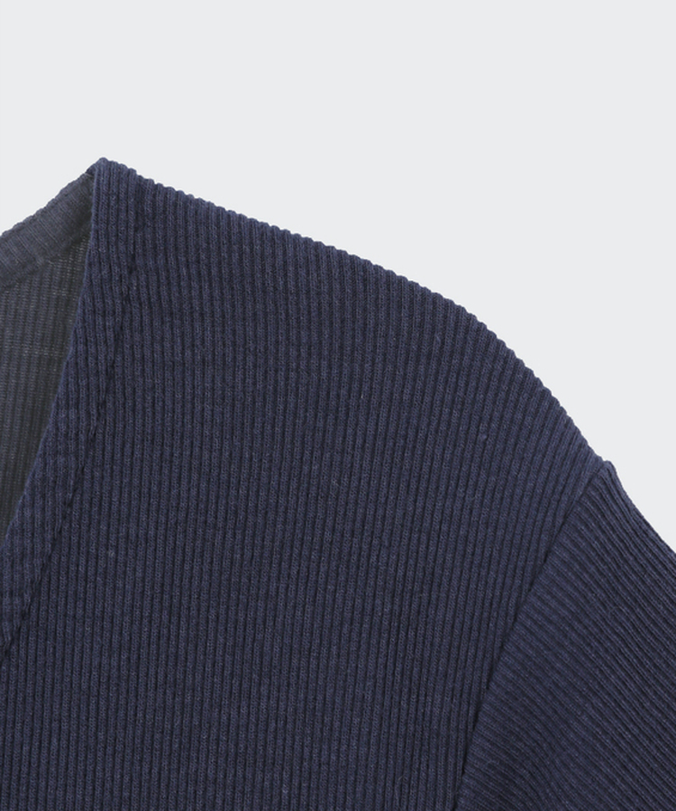 スリムリブ半袖カーデガン(6color)