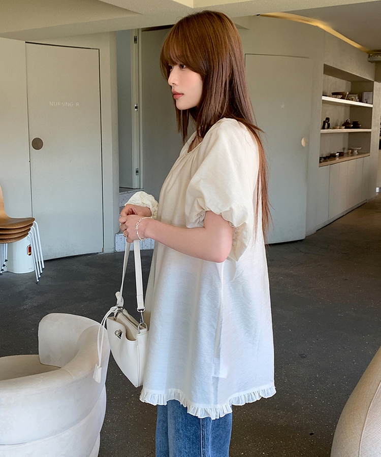 バルーンパフブラウス CREAM BEIGE