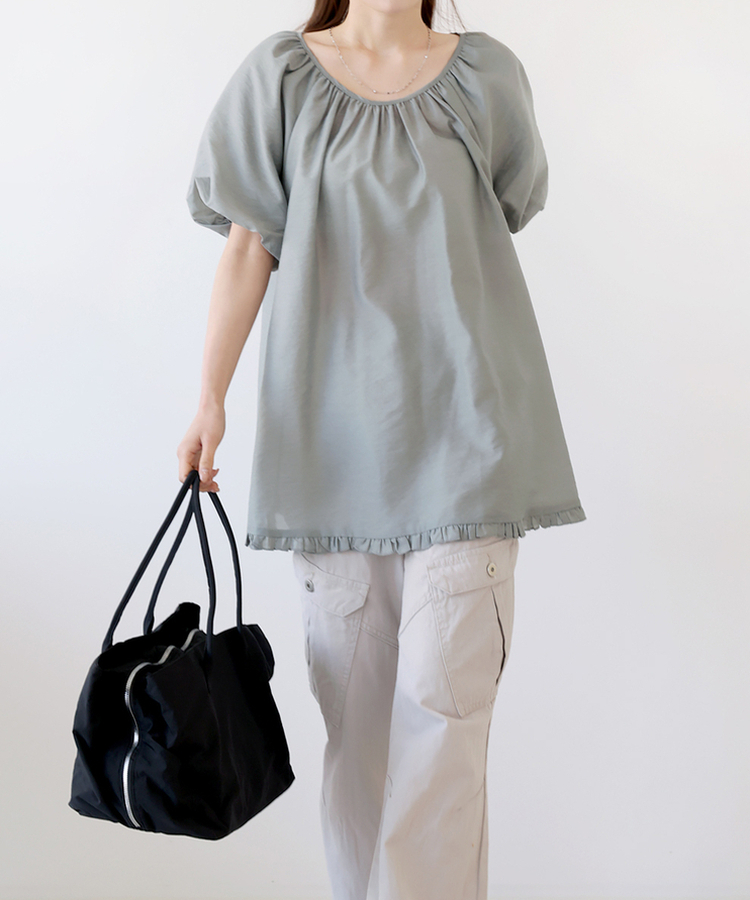 バルーンパフブラウス MINT GRAY