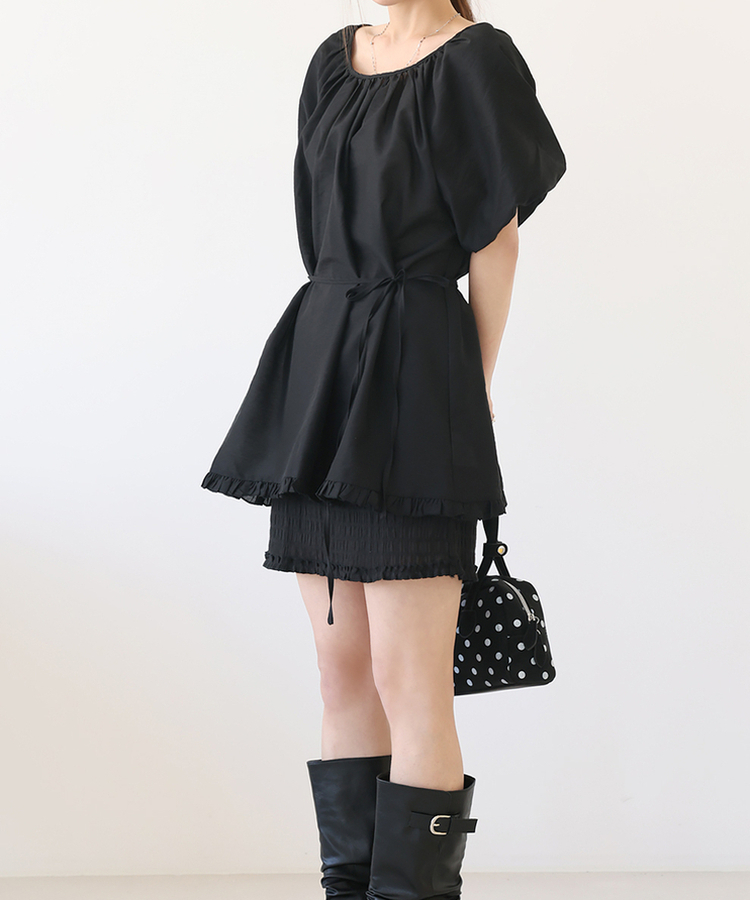 バルーンパフブラウス BLACK