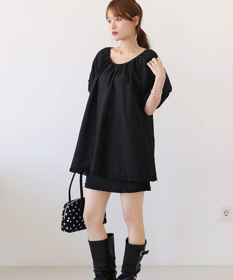 バルーンパフブラウス BLACK