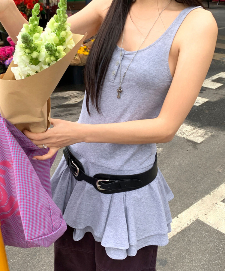 レイヤードキャミソールワンピース GREY