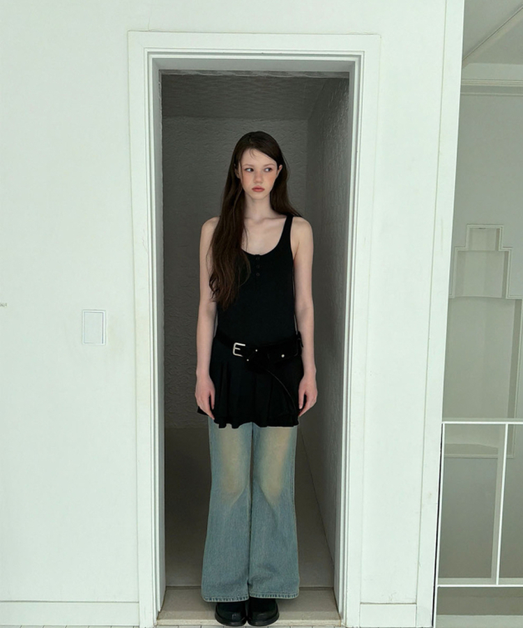 レイヤードキャミソールワンピース BLACK