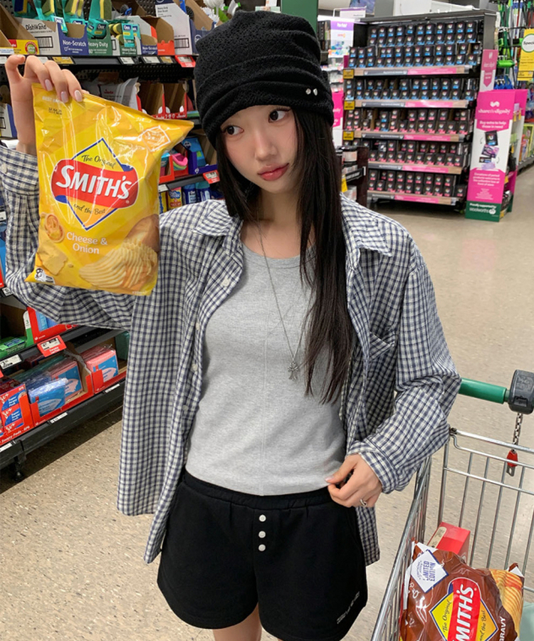 スリットリブキャミソール(5color) GREY