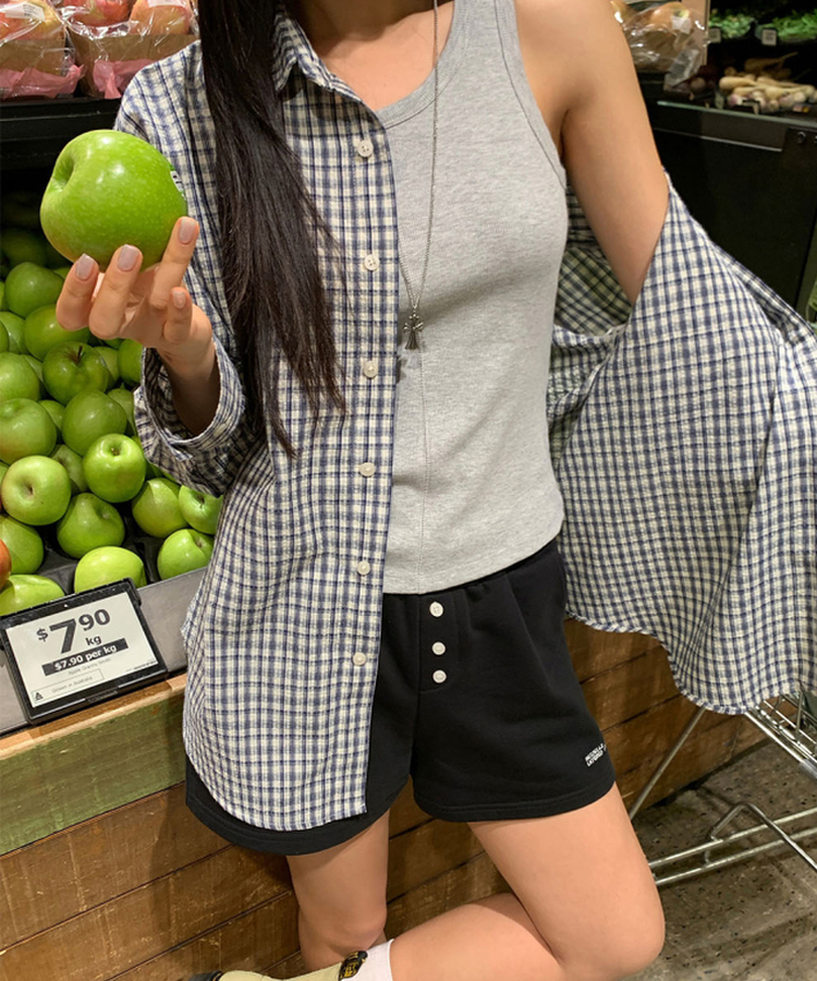 スリットリブキャミソール(5color) GREY