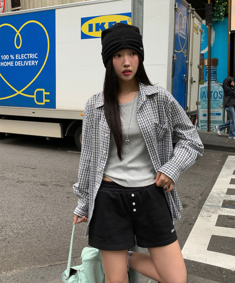 スリットリブキャミソール(5color) GREY