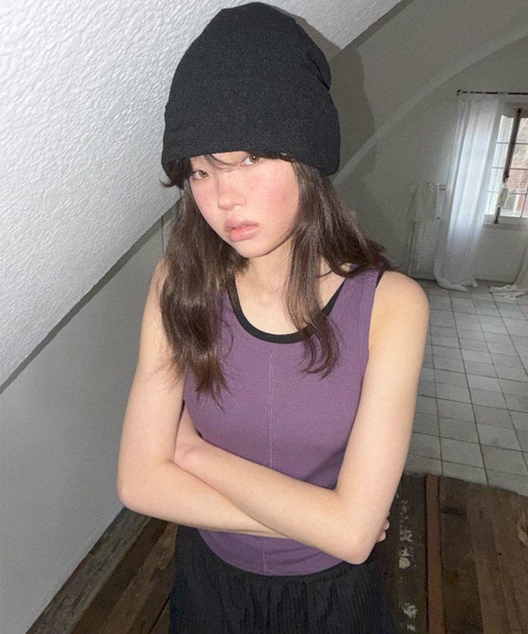 スリットリブキャミソール(5color) PURPLE