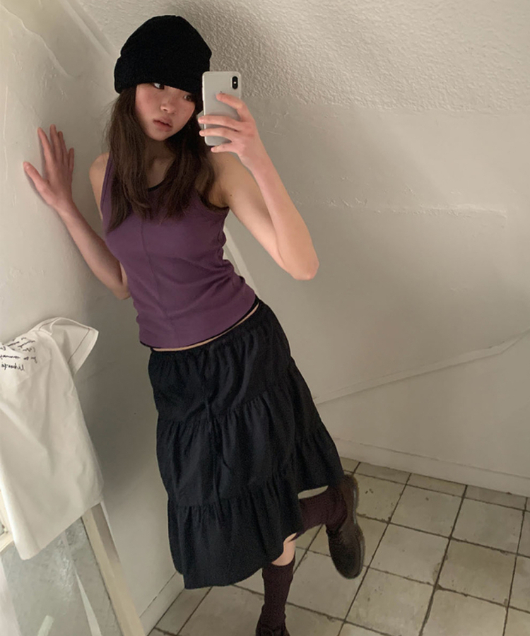 スリットリブキャミソール(5color) PURPLE