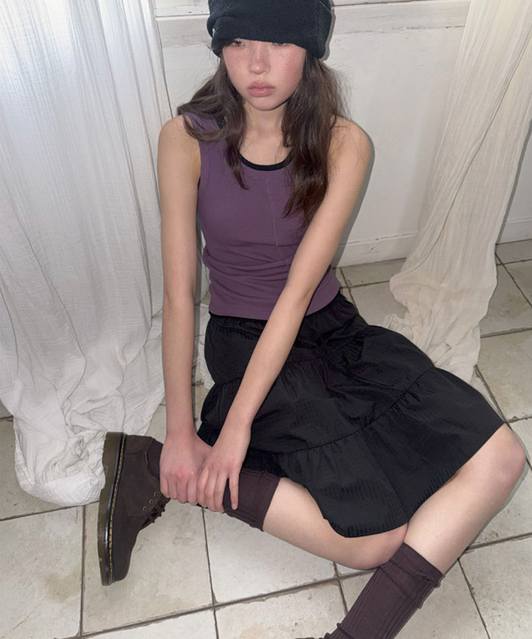 スリットリブキャミソール(5color) PURPLE