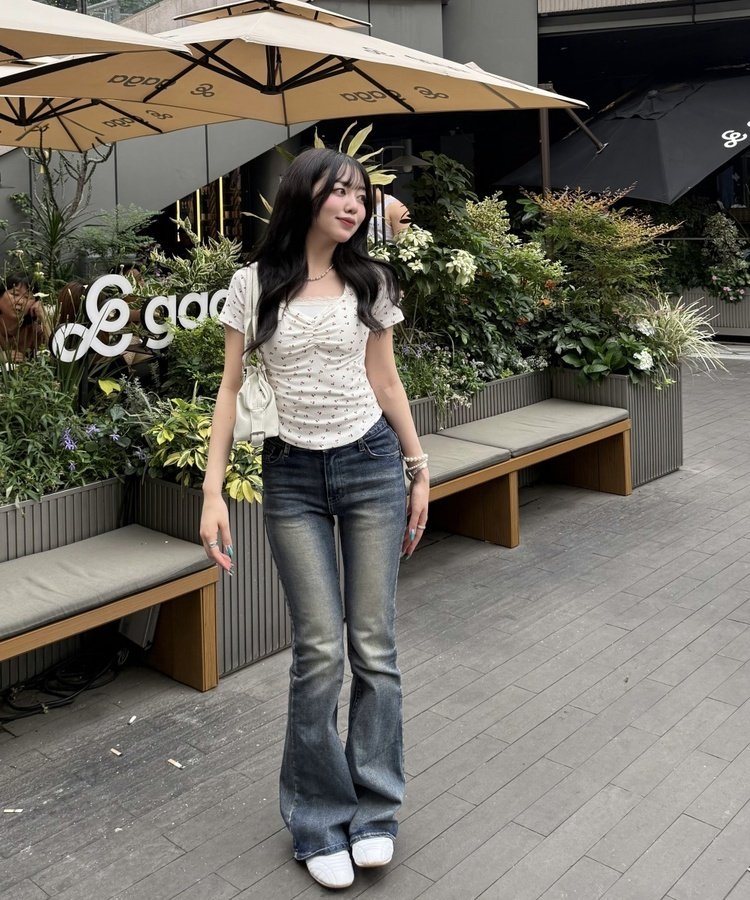 チェリーシャーリング半袖Tシャツ WHITE