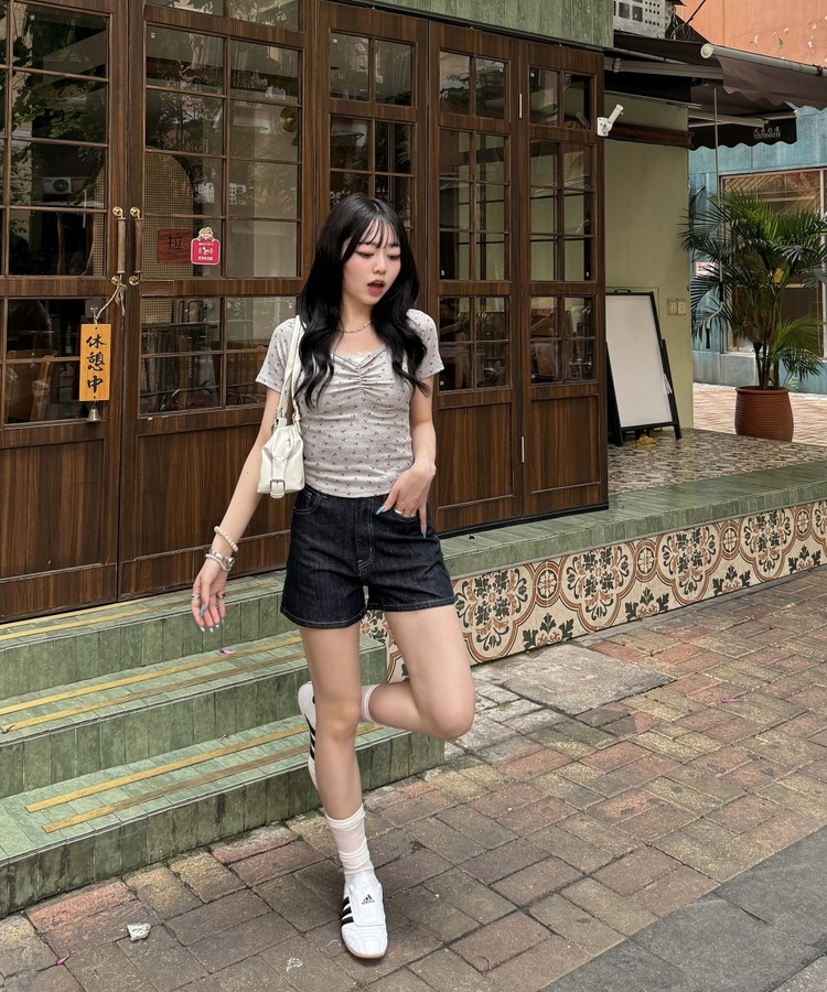 チェリーシャーリング半袖Tシャツ GREY