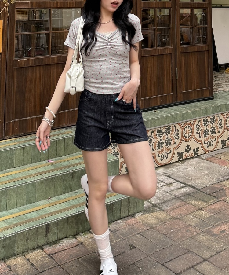 チェリーシャーリング半袖Tシャツ GREY