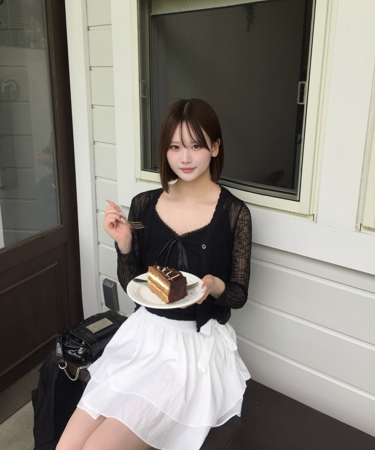 리본 캉캉 스커트 아이보리