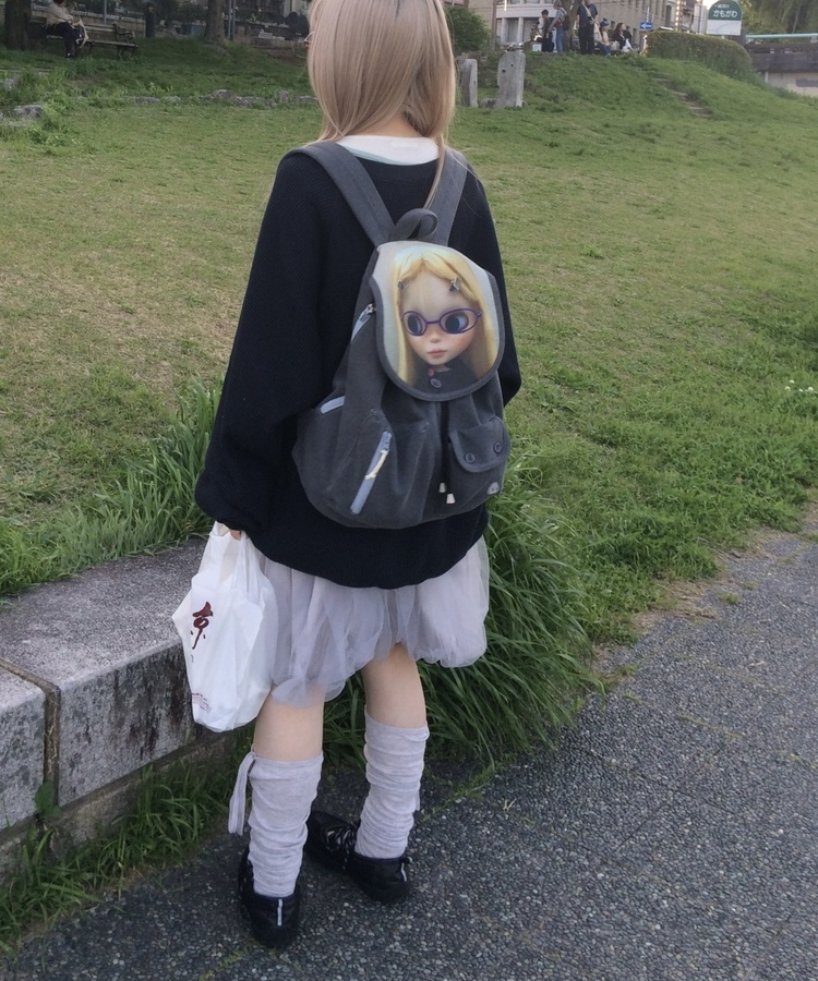 バルーンチュールミディスカート GREY