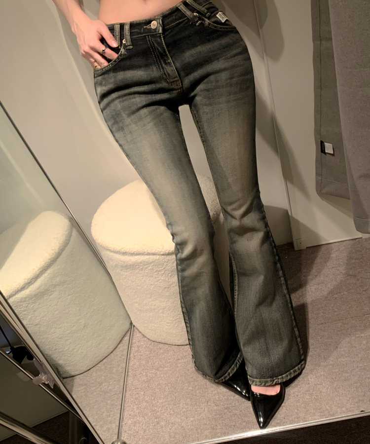 ロウライズウォッシュデニムパンツ DEEP DENIM