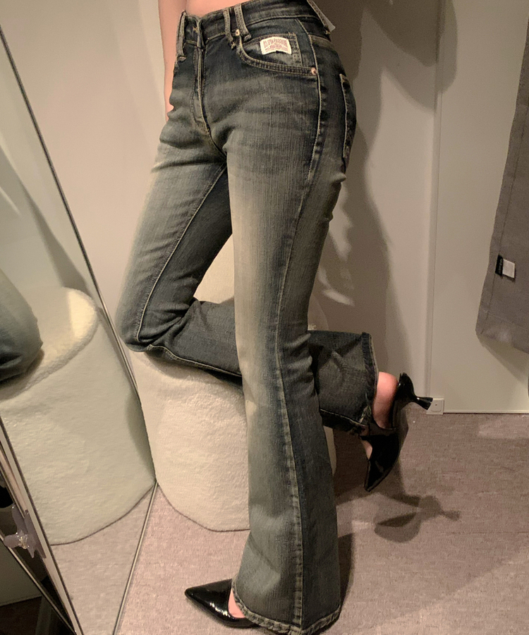 ロウライズウォッシュデニムパンツ DEEP DENIM