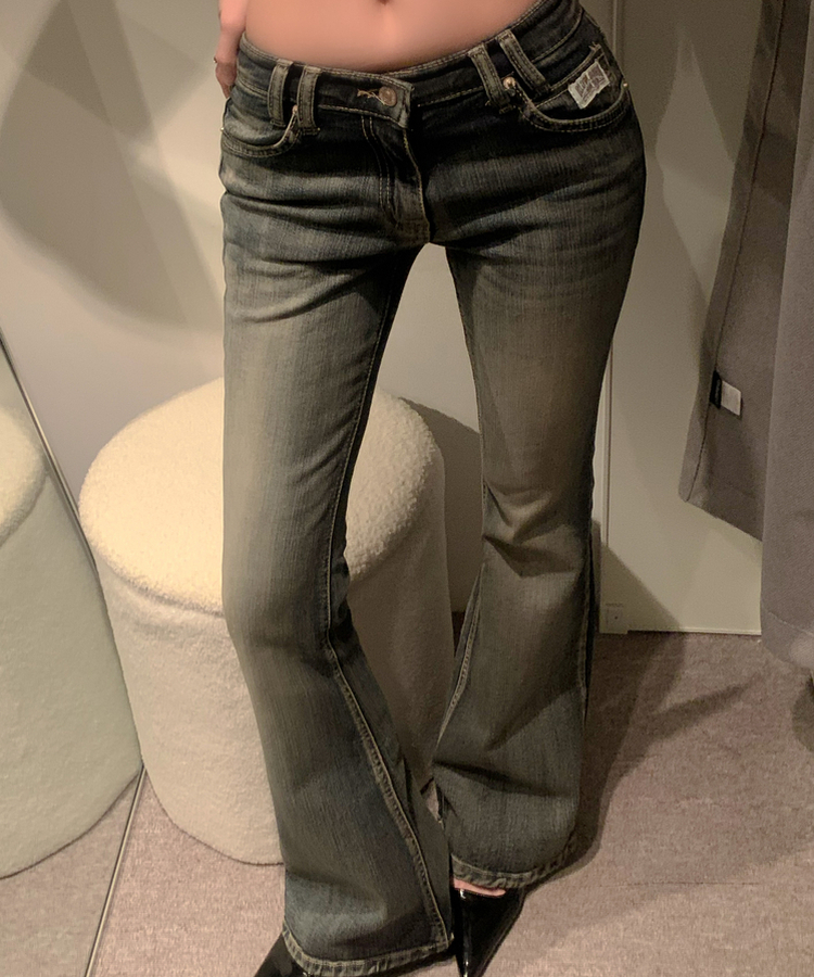 ロウライズウォッシュデニムパンツ DEEP DENIM