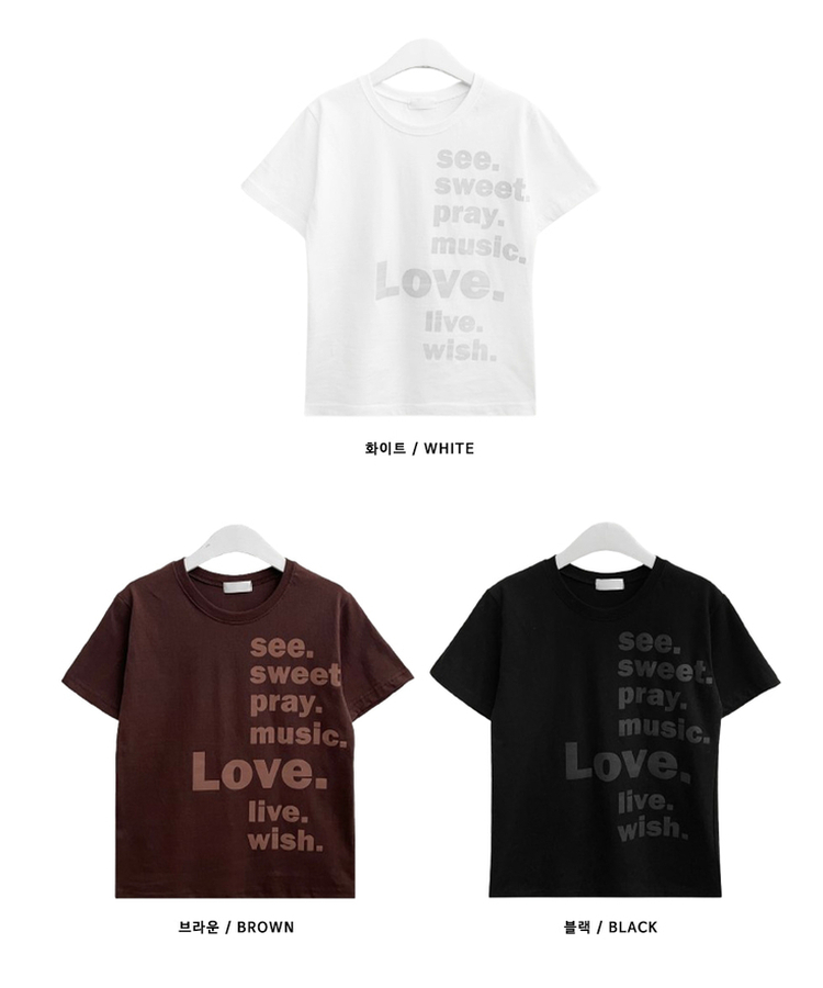 プリントセミクロップ半袖Tシャツ