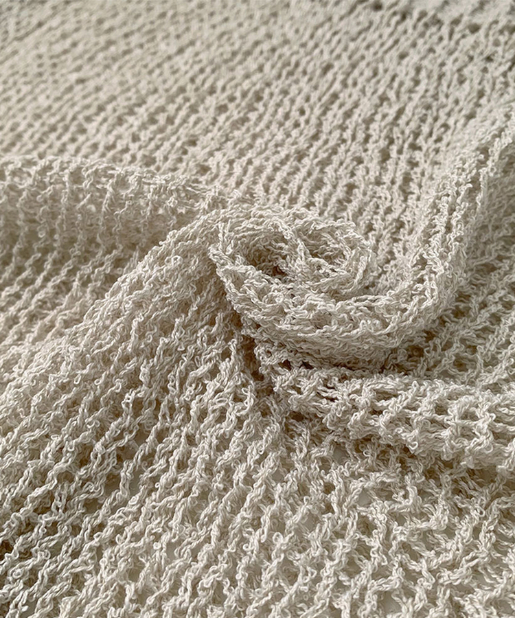 ボートネックメッシュ長袖トップス