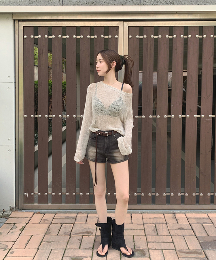 ミドルスエードトングブーツ BLACK