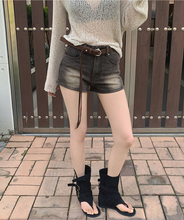 ミドルスエードトングブーツ BLACK