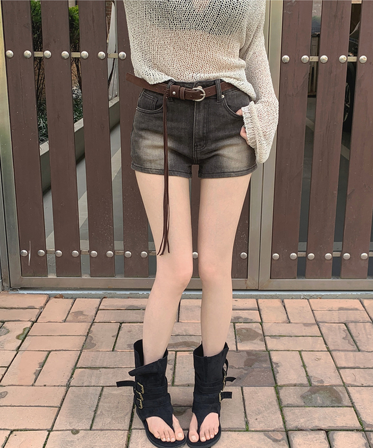 ミドルスエードトングブーツ BLACK