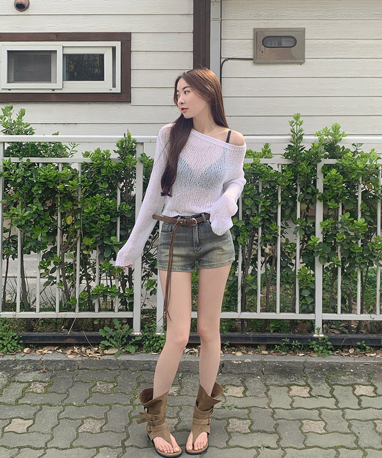 ミドルスエードトングブーツ BEIGE