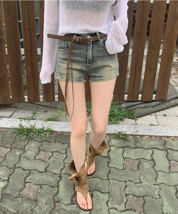 ミドルスエードトングブーツ BEIGE