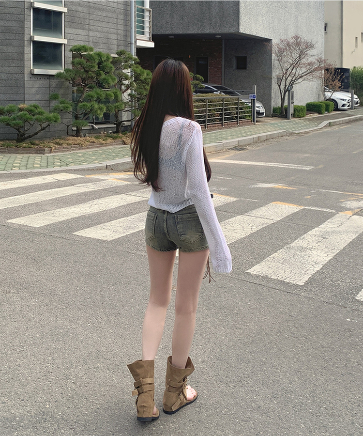 ミドルスエードトングブーツ BEIGE