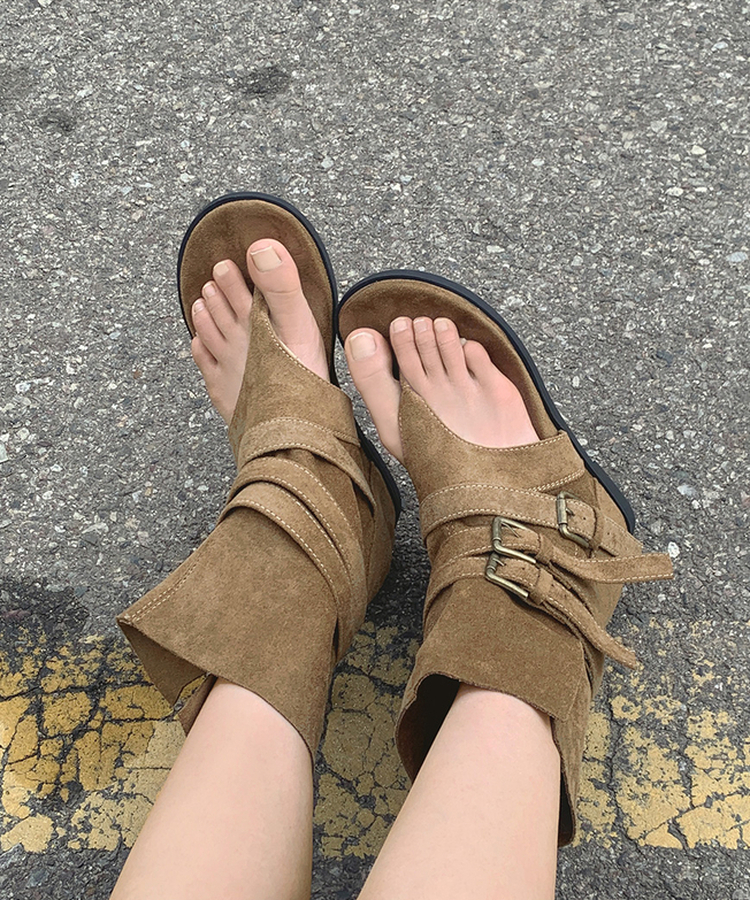 ミドルスエードトングブーツ BEIGE