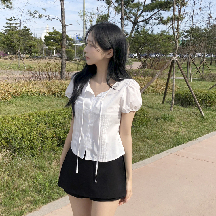 ピンタックパフブラウス IVORY