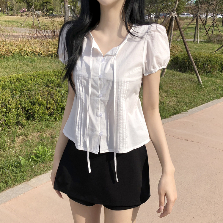 ピンタックパフブラウス IVORY