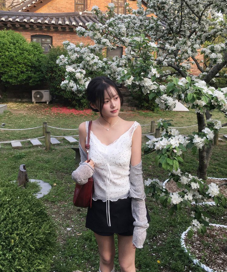 シースルー長袖ニットカーディガン GREY