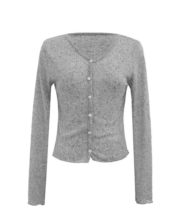 シースルー長袖ニットカーディガン