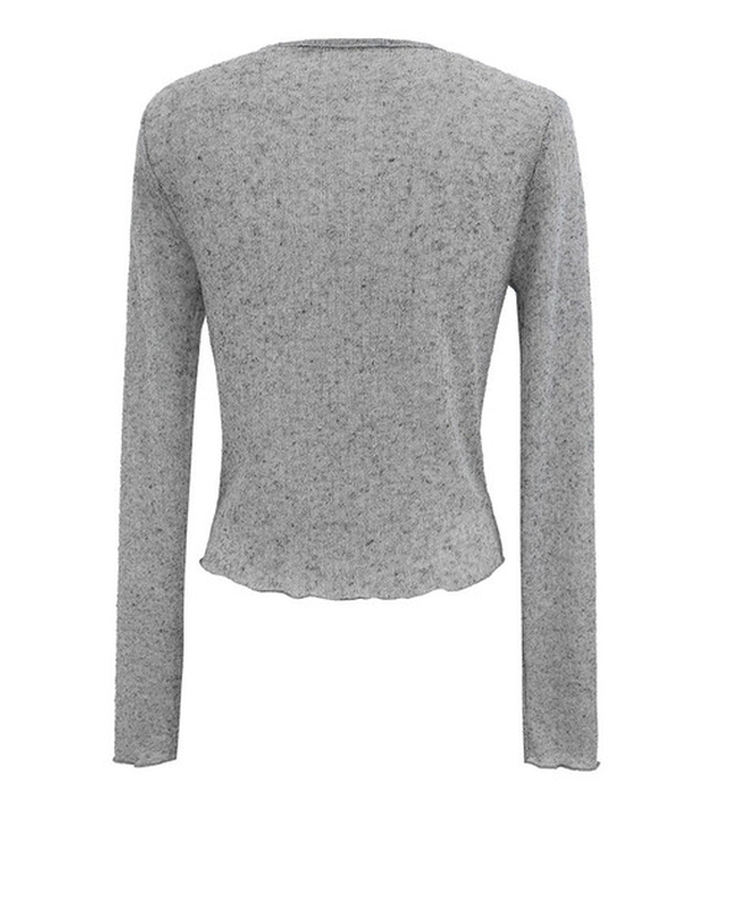 シースルー長袖ニットカーディガン