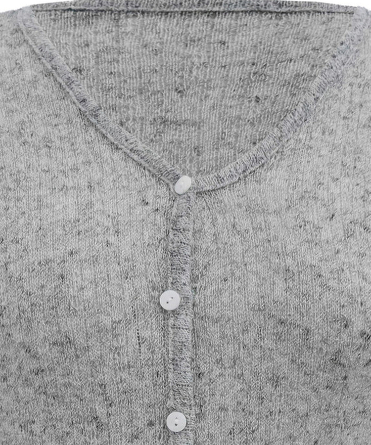 シースルー長袖ニットカーディガン