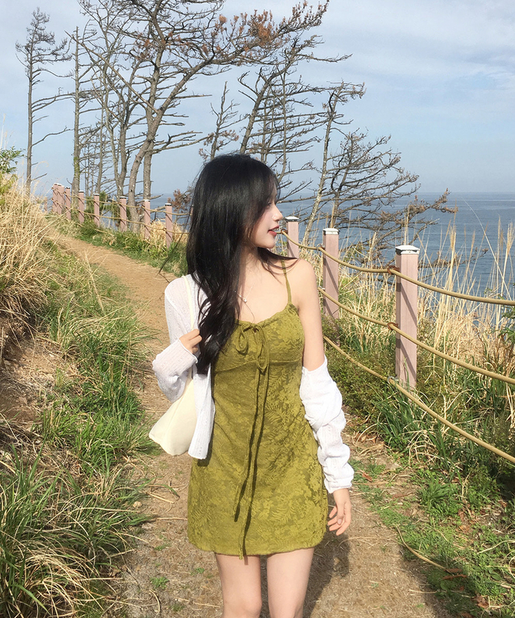 シースルー長袖ニットカーディガン IVORY
